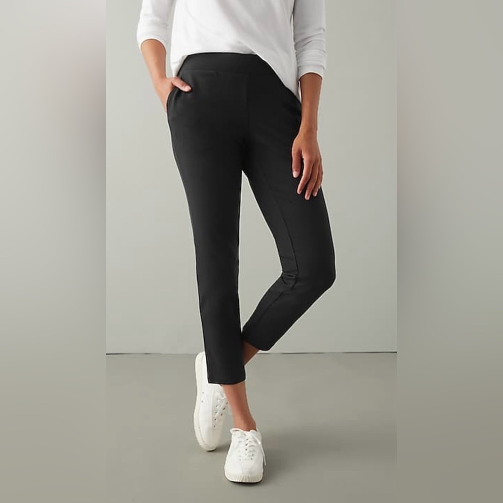 Pure Jill Affinity Slim-Leg Crop black pants medium